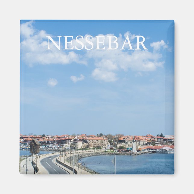 Imán Panorama del Viejo Nessebar. Bulgaria (Frente)