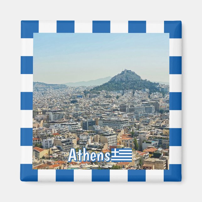 Imán panorama of Athens, travel (Frente)