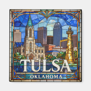 Imán Panorama urbano de Tulsa Oklahoma ✨