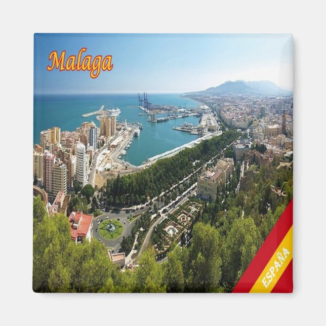 Imán panorama zES032 de MALAGA, España, Europa, Fridge (Frente)