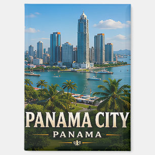 Imán Panorámica de la ciudad de Panamá y maravilla del