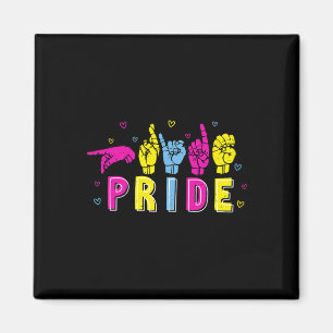 Imán Pansexual ASL Orgullo Pan Rótulo Arcoiris Sordo