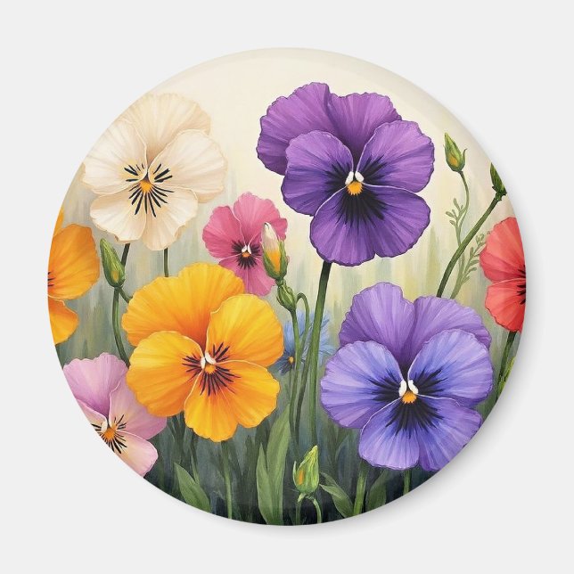 Imán Pansies de bonito (Frente)