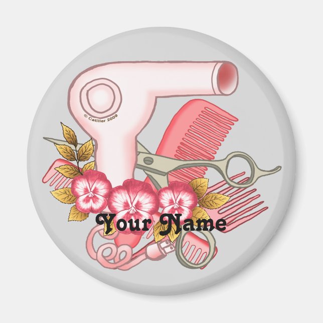 Imán Pansy Beautician rosa (Frente)