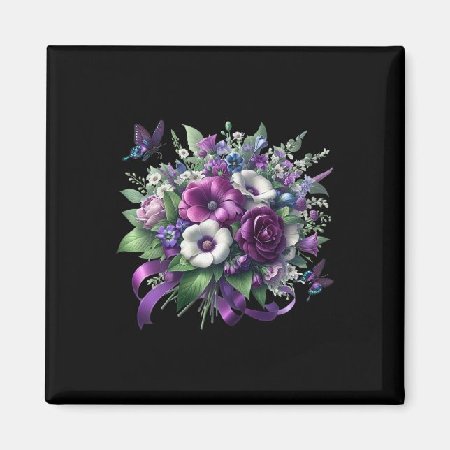 Imán Pansy Floral Morada Heimerheimer Demencia Heimerhe (Frente)