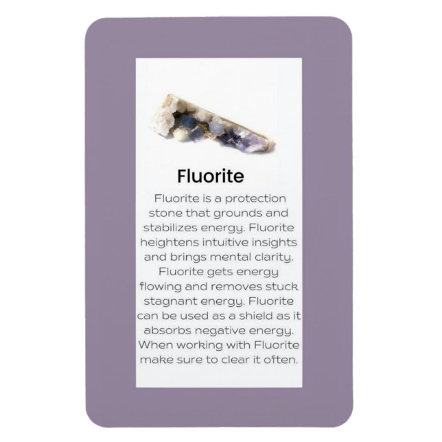 Imán Pantalla De Joyas Fluorite Crystal Gemstone (Vertical)