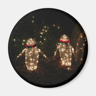 Imán Pantalla de luz de feriado de pingüinos