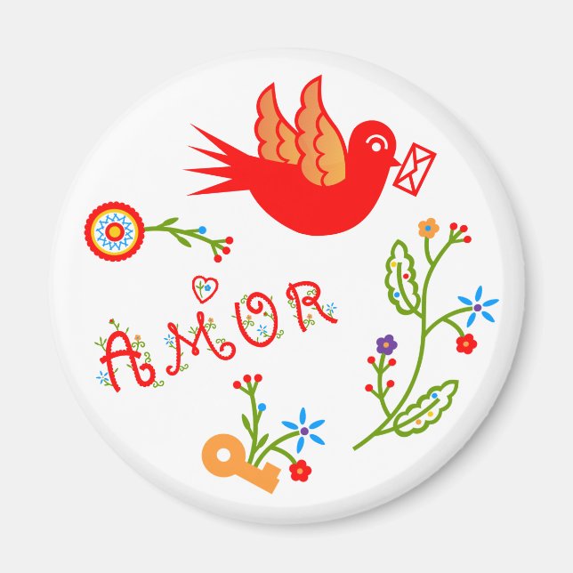 Imán pañuelos de amor de San Valentín (Frente)