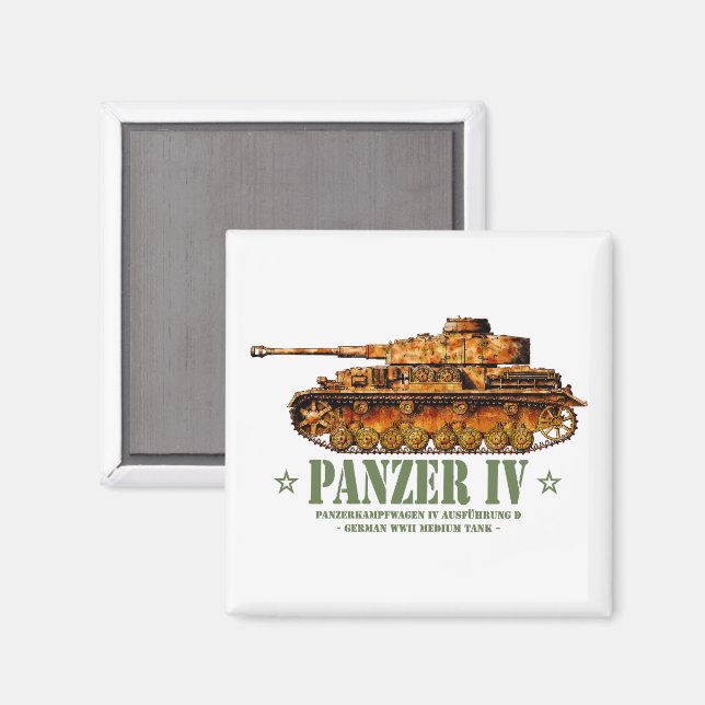 Imán Panzer IV D Guerra Mundial Dos tanques alemanes me (Anverso/Reverso)
