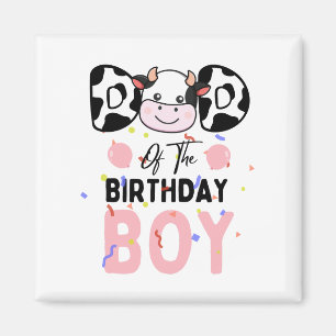 Imán Papá Adorable del Niño de Cumpleaños Granja de Vac
