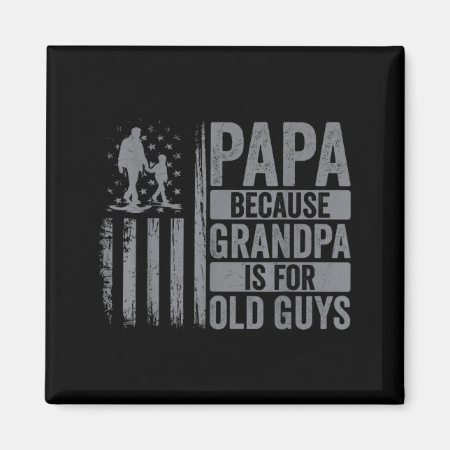 Imán Papa Art For Grandpa Men From Grandkids Granddaugh (Frente)