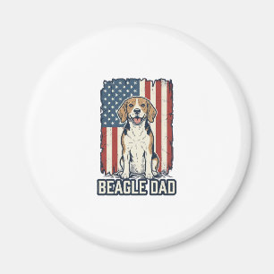 Imán Papá Beagle Patriótico Diseño de Perro de Grabado