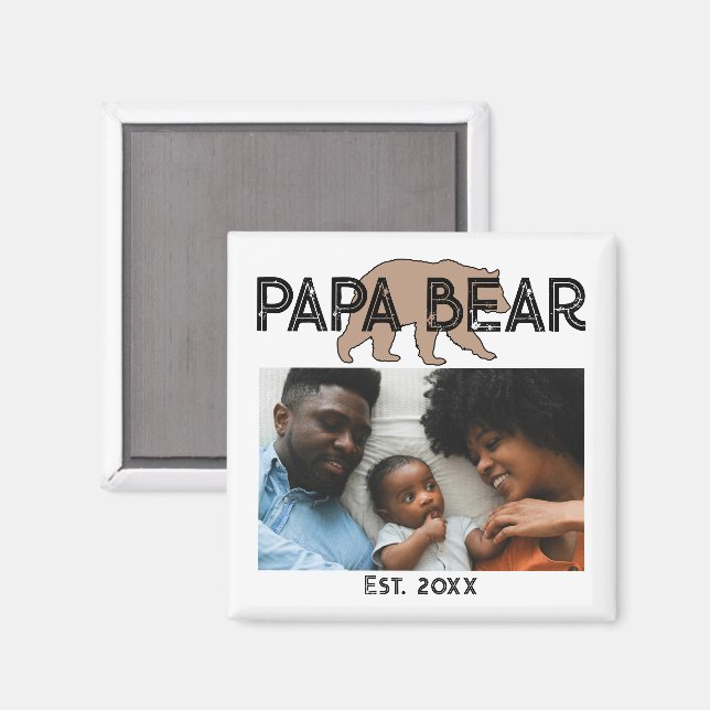 Imán Papa Bear Father Year Established Photo (Anverso/Reverso)