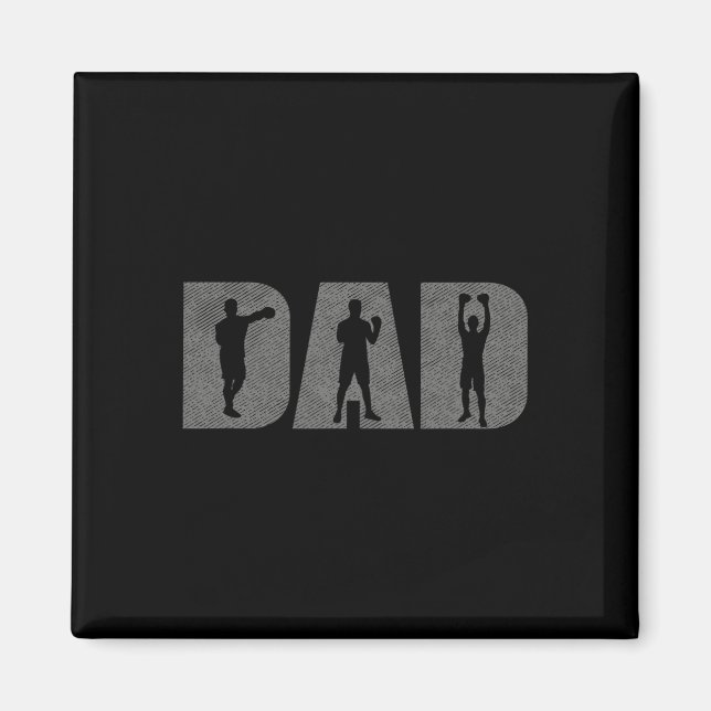 Imán Papa Boxer Fathers Day Boxing Lover Box Regalo Tra (Frente)