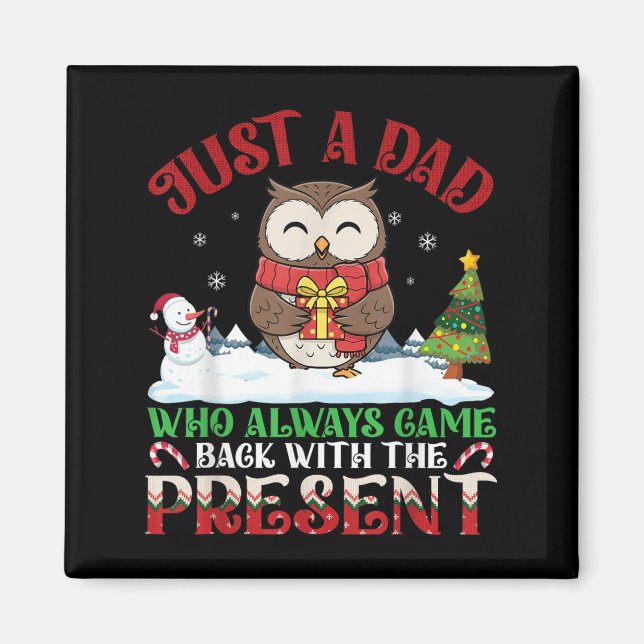 Imán Papá Búho Que Siempre Volvió Con El Regalo Navidad (Frente)