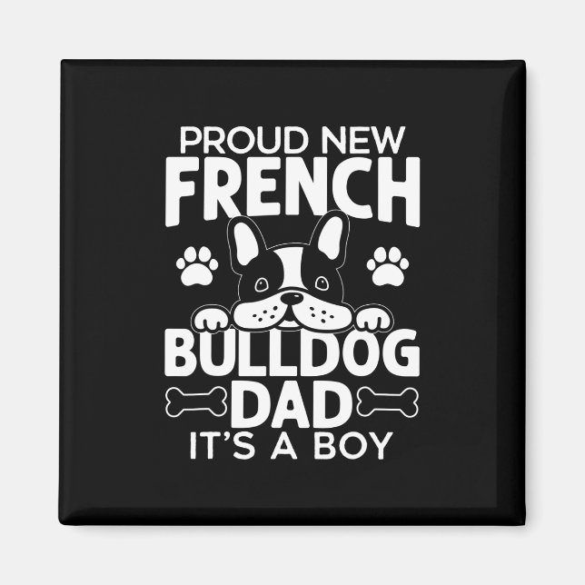 Imán Papá Bulldog francés papá perro (Frente)