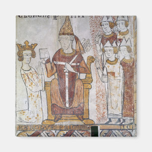 Imán Papa Clemente IV que invierte a Charles de Anjou
