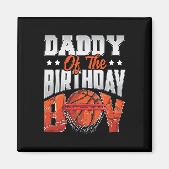 Imán Papá cumpleaños de baloncesto Boy Family Baller b- (Frente)