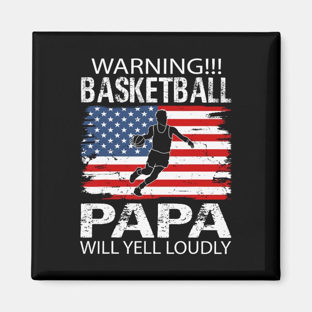 Imán Papa de baloncesto grita divertido Papa de balonce (Frente)