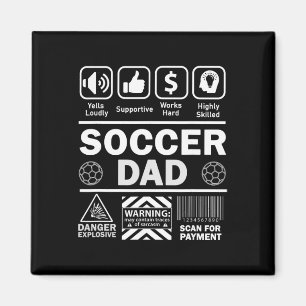 Imán Papá de fútbol divertido contenido de padre de dep