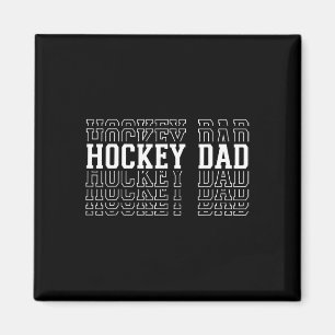 Imán Papá de hockey divertido texto en capas padre entr