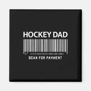 Imán Papá de Hockey Escanea Para Pago Divertido Novela