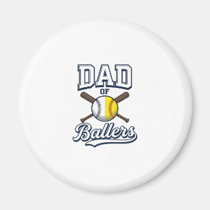 Imán Papá de peloteros Diseño vintage de béisbol sóftbo