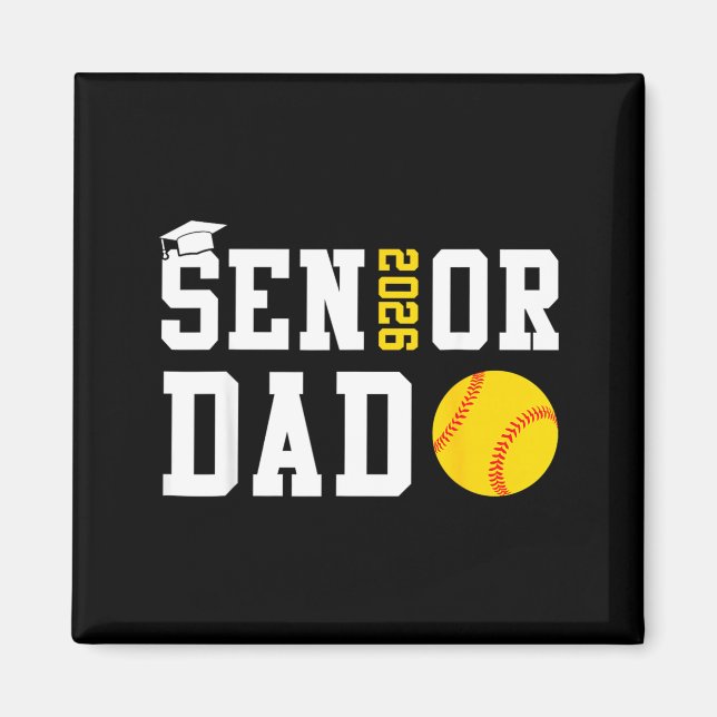 Imán Papá de último año 2026 Softbol Clase de graduació (Frente)