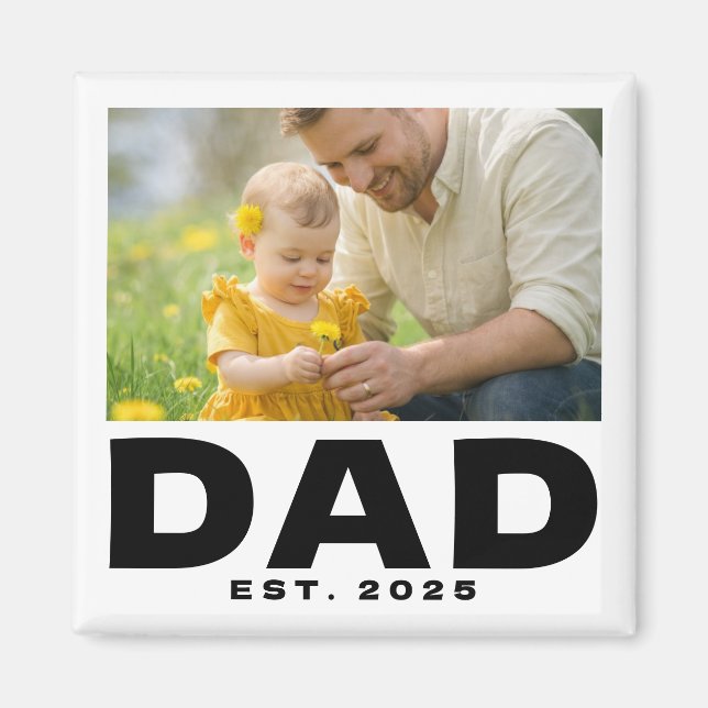 Imán Papá Estableció Regalo De Foto Audaz (Frente)