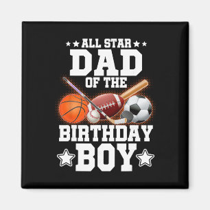 Imán Papá Estrella del Niño Cumpleañero Fútbol Sketll