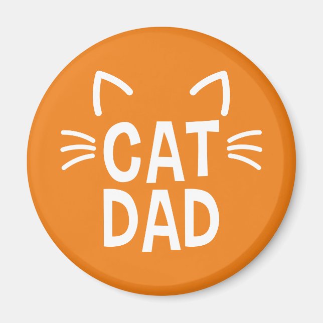 Imán Papá Gato Con Orejas Y Whiskers (Frente)