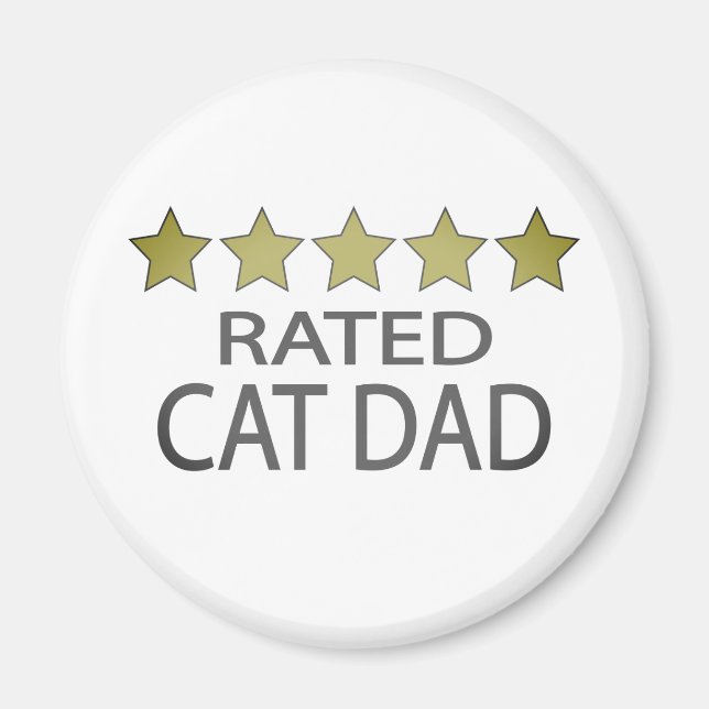 Imán Papá gato de cinco estrellas (Frente)