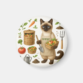 Imán Papá gato en el jardín