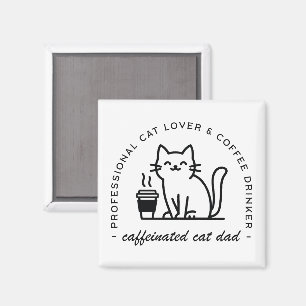 Imán Papá gato y amantes del café hipster