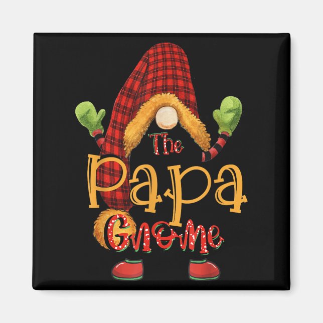Imán Papa Gnome Christmas Pajamas Matching Family Group (Frente)