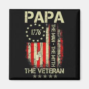 Imán Papá hombre mito el veterano - bandera del día del
