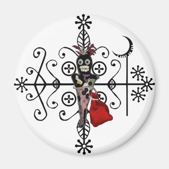 Imán Papa Legba Voodoo Doll Veve Magnet (Frente)