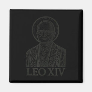 Imán Papa León Xiv Cristiano _ Impresión en Madera Roma