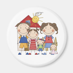 Imán Papá, mamá, hermana grande, Brother medio, SIS d