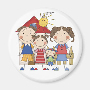 Imán Papá, mamá, hermana grande, familia de pequeño