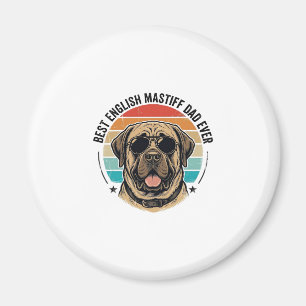 Imán Papá Mastín Inglés Atardecer Vintage Perro Vector