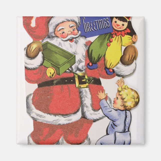 Imán Papá Navidad, tarjeta de Navidades victorianos (Frente)