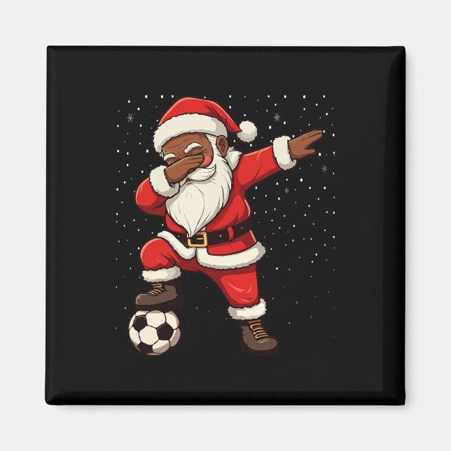 Imán Papá Noel africano americano haciendo dabbing de f (Frente)