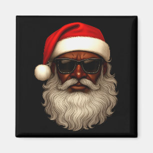 Imán Papá Noel Afroamericano Pijama de Navidad Genial N