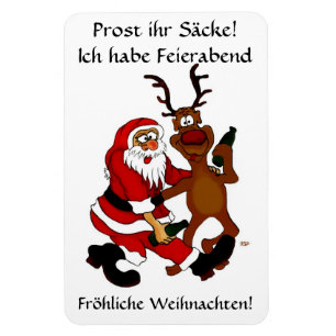 Imán Papá noel con alce - Prost él sacos!