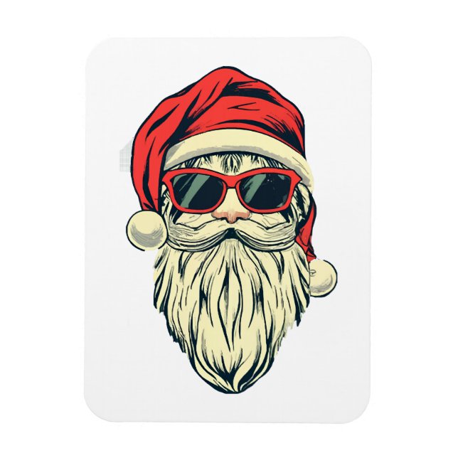 Imán Papá Noel con gafas (Vertical)