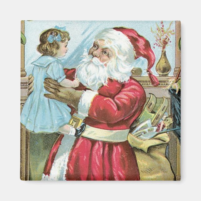 Imán Papá Noel con niño (Frente)