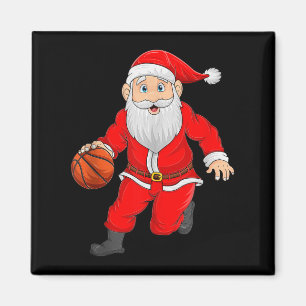 Imán Papá Noel de Navidad jugando baloncesto Xmas diver