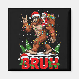 Imán Papá Noel divertido Bigfoot Sasquatch Rock Navidad