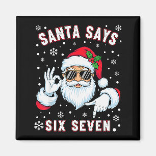 Imán Papá Noel Divertido Dice Seis Siete Navidad 67 Mem